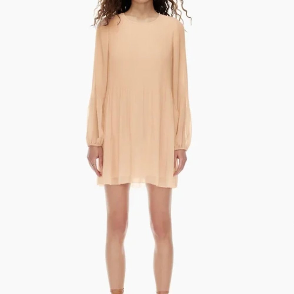 Aritzia Wilfred Daydreamer Dress Long-Sleeve Chiffon Mini Dress